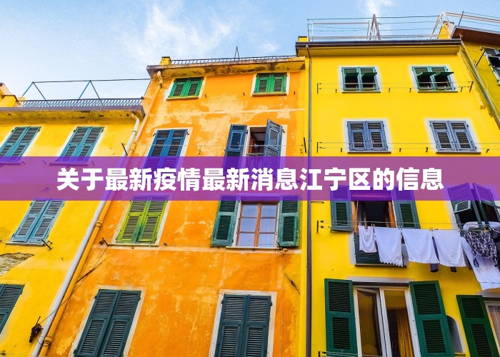 关于最新疫情最新消息江宁区的信息