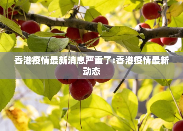 香港疫情最新消息严重了:香港疫情最新动态